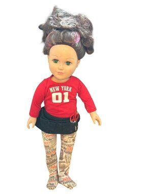 2013 Cititoy 18" My Life as Hairstylist Poseable Doll Red New York Tattoo READ